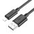 USB A - Lightning kábel 2,4A 1 m X88 fekete