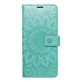   Iphone 14 Plus Notesz Oldalra nyíló tok Mezzo Mintás Zöld Mandala