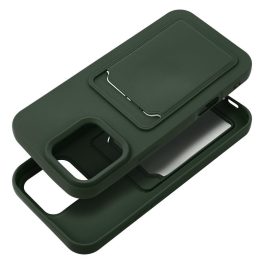 iPhone 15 Pro Max szilikon hátlaptok, kártyatartó, zöld