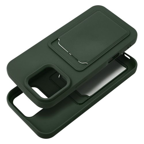 iPhone 15 Pro Max szilikon hátlaptok, kártyatartó, zöld