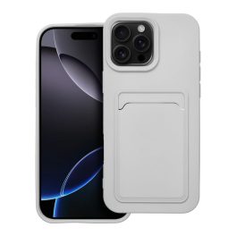 iPhone 15 Pro Max szilikon hátlaptok, kártyatartó, fehér