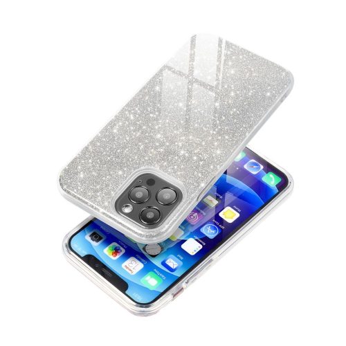 Samsung A55 Csillogó szilikon hátlap tok, ragyogó ezüst színben