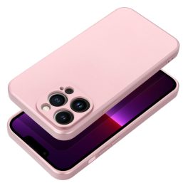   Samsung A55 Egyszinű szilikon hátlap tok, metál rózsaszín színben