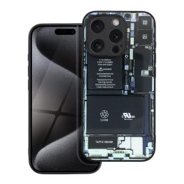 Iphone 15 Pro Max hátlap szilikon tok Tech mintás