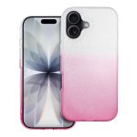 iPhone 16 Pro Csillogó szilikon hátlap tok, ragyogó pink-ezüst színben