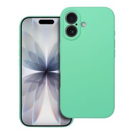 iPhone 16 Pro egyszínű szilikon tok 2 mm-es menta