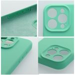 iPhone 16 Pro egyszínű szilikon tok 2 mm-es menta