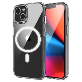   iPhone 16 Plus átlátszó szilikon hátlap Mag Cover (MID) tok, MagSafe-fel kompatibilis, átlátszó