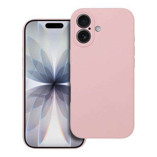 iPhone 17 Pro egyszínű szilikon tok 2 mm-es puder rózsaszín