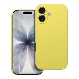 iPhone 17 Pro egyszínű szilikon tok 2 mm-es puder sárga