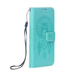   Motorola G06 Notesz Oldalra nyíló tok Mezzo Mintás Zöld Bagoly