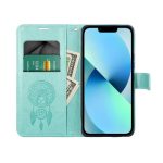 Motorola G06 Notesz Oldalra nyíló tok Mezzo Mintás Zöld Bagoly