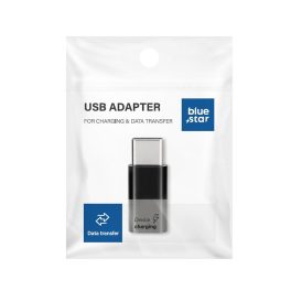 Micro USB - C típusú adapter Blue Star Fekete