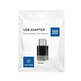 Adapter C típusú Micro USB , Blue Star - fekete