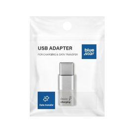 Micro USB - C típusú adapter, Blue Star ezüst